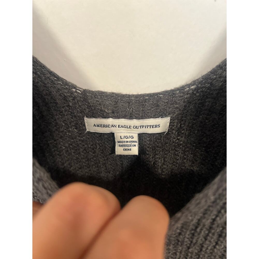 American Eagle Outfitters Charcoal Grey Knit Tank Top Boho Coastal Minimalist - Picture 6 of 6